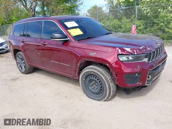 2021 Jeep Grand Cherokee Overland with VIN 1C4RJKDG1M8181222, listed as a IAAI auction lot 42364470 with 104,168 mi miles and . Bid and sale history available at DreamBid. Image 1.