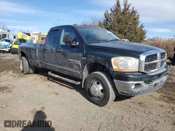 2006 Dodge RAM with VIN 3D7MX48D76G217535, listed as a Copart auction lot 43077165 with 187,172 mi miles and Salvage title. Bid and sale history available at DreamBid. Image 4.