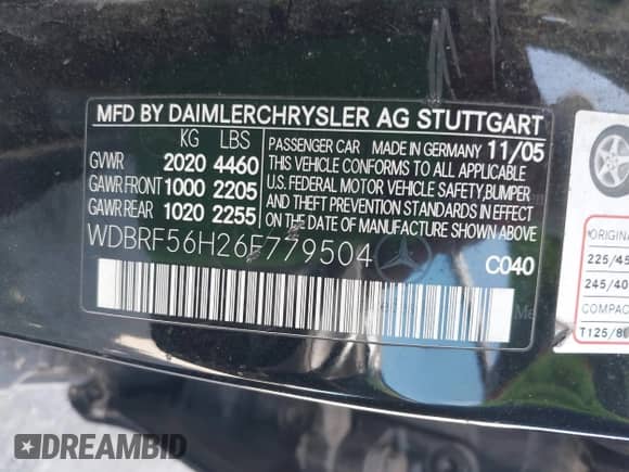 2006 Mercedes-Benz C 230 Sport с VIN WDBRF56H26F779504, выставлен на аукционе IAAI как лот 42283652 с пробегом 220 417 миль миль и . История ставок и продаж доступна на DreamBid. Изображение 9.