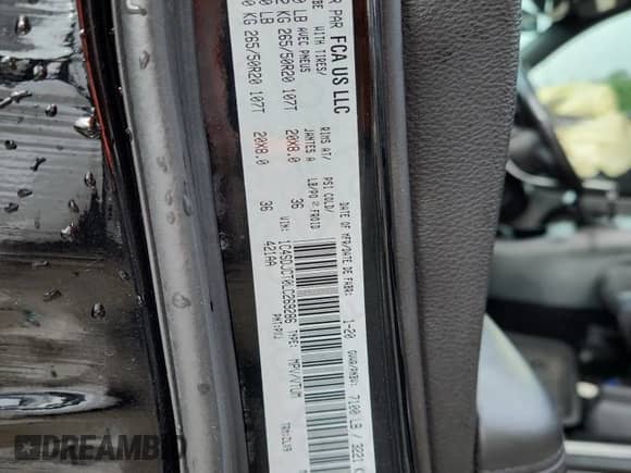 2020 Dodge Durango R/T with VIN 1C4SDJCT0LC269286, listed as a Copart auction lot 62780475 with 53,665 mi miles and Salvage title. Bid and sale history available at DreamBid. Image 14.