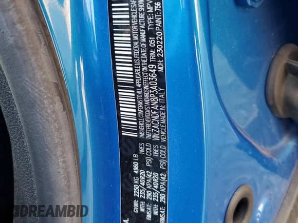 2023 Dodge Hornet GT with VIN ZACNDFAN8P3A03649, listed as a Copart auction lot 81567365 with 26,051 mi miles and Salvage title. Bid and sale history available at DreamBid. Image 12.