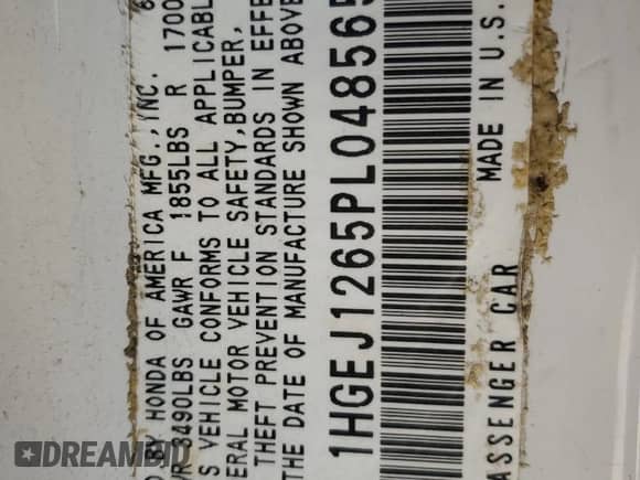 1993 Honda Civic с VIN 1HGEJ1265PL048565, выставлен на аукционе Copart как лот 78192384 с пробегом 149 425 миль миль и Списание • Salvage title. История ставок и продаж доступна на DreamBid. Изображение 12.