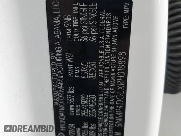 2024 Hyundai Santa Fe Limited z VIN 5NMP4DGLXRH018898, wystawiony jako Copart lot #42703645 z przebiegiem 20 058 mil mil oraz Czysty tytuł • Clean title. Historia ofert i sprzedaży dostępna na DreamBid. Obrazek 13.