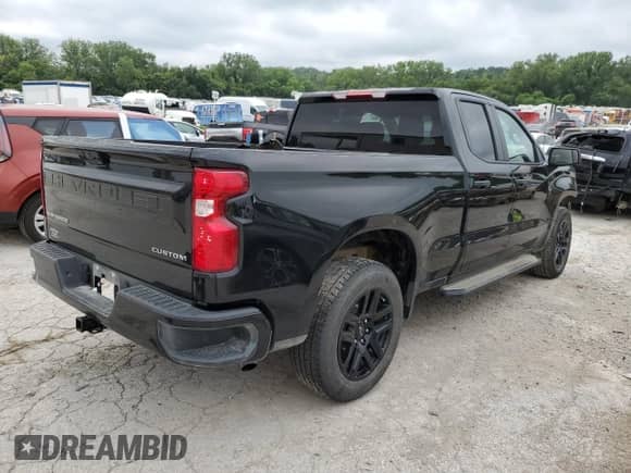 2023 Chevrolet Silverado 1500 Custom with VIN 1GCRABEK7PZ334025, listed as a Copart auction lot 64234845 with 20,171 mi miles and Salvage title. Bid and sale history available at DreamBid. Image 3.