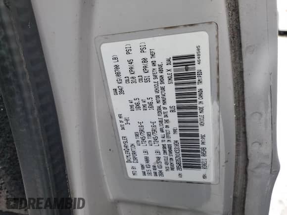2001 Dodge Passenger with VIN 2B5WB35ZX1K531034, listed as a Copart auction lot 86867564 with Not provided miles and Clean title. Bid and sale history available at DreamBid. Image 13.