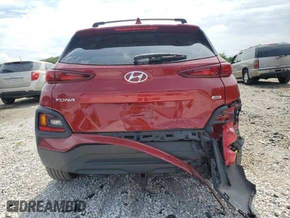 2021 Hyundai Kona SEL Plus with VIN KM8K6CAAXMU672478, listed as a Copart auction lot 68624495 with 49,985 mi miles and Salvage title. Bid and sale history available at DreamBid. Image 6.