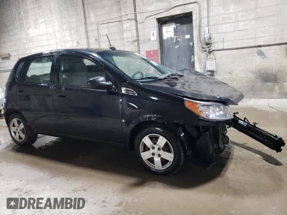 2009 Chevrolet Aveo 1LT with VIN KL1TD66EX9B646064, listed as a Copart auction lot 73699804 with 112,481 mi miles and Salvage title. Bid and sale history available at DreamBid. Image 4.