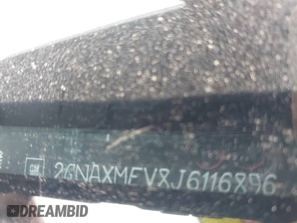2018 Chevrolet Equinox Premier with VIN 2GNAXMEV8J6116896, listed as a IAAI auction lot 43157123 with 85,679 mi miles and . Bid and sale history available at DreamBid. Image 9.