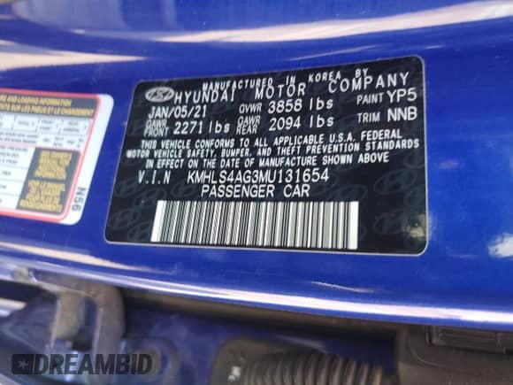 2021 Hyundai Elantra SEL с VIN KMHLS4AG3MU131654, выставлен на аукционе Copart как лот 71304295 с пробегом 66 698 миль миль и Списание • Salvage title. История ставок и продаж доступна на DreamBid. Изображение 13.