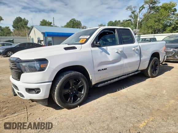 2021 Ram 1500 Big Horn with VIN 1C6SRFBT7MN804448, listed as a Copart auction lot 63095735 with 46,412 mi miles and Salvage title. Bid and sale history available at DreamBid. Image 1.