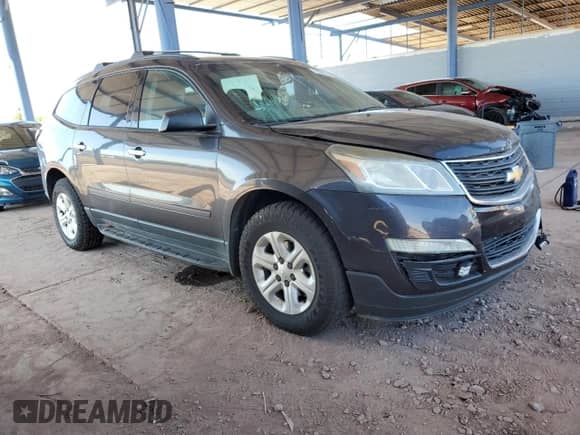 2016 Chevrolet Traverse LS z VIN 1GNKRFED3GJ236070, wystawiony jako Copart lot #70949835 z przebiegiem 130 601 mil mil oraz Szkoda całkowita • Salvage title. Historia ofert i sprzedaży dostępna na DreamBid. Obrazek 4.