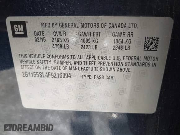 2015 Chevrolet Impala LTZ с VIN 2G1155SL4F9216094, выставлен на аукционе IAAI как лот 41995607 с пробегом 113 485 миль миль и . История ставок и продаж доступна на DreamBid. Изображение 9.