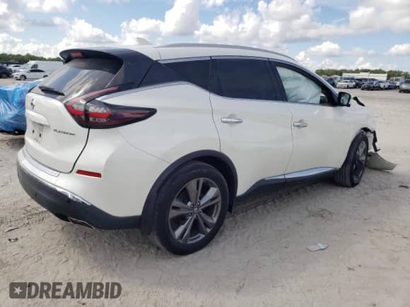 2019 Nissan Murano SL with VIN 5N1AZ2MJ3KN158472, listed as a Copart auction lot 80146075 with 57,502 mi miles and Non repairable. Bid and sale history available at DreamBid. Image 3.