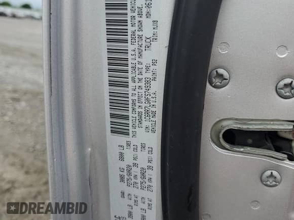 2015 Ram 1500 Big Horn with VIN 1C6RR7LG0FS749383, listed as a Copart auction lot 60119895 with 97,871 mi miles and Salvage title. Bid and sale history available at DreamBid. Image 12.