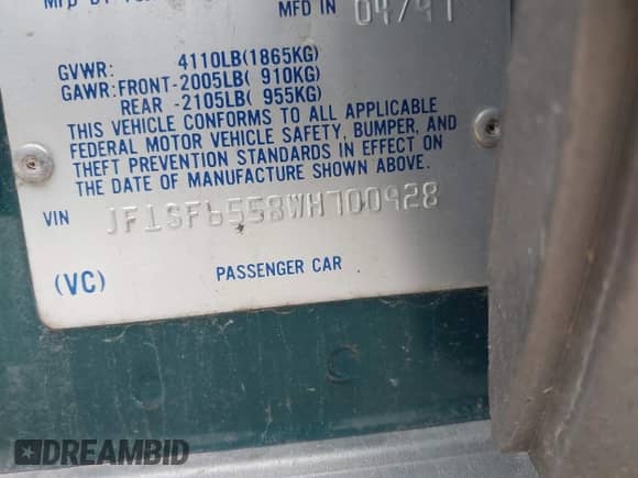 1998 Subaru Forester S with VIN JF1SF6558WH700928, listed as a IAAI auction lot 42507465 with 158,956 mi miles and . Bid and sale history available at DreamBid. Image 9.