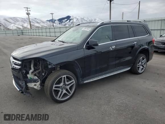 2019 Mercedes-Benz GLS 550 with VIN 4JGDF7DE1KB185693, listed as a Copart auction lot 48807845 with 69,060 mi miles and Salvage title. Bid and sale history available at DreamBid. Image 1.