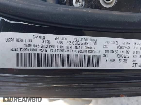 2013 Ram 1500 Tradesman with VIN 1C6RR7FT9DS543551, listed as a IAAI auction lot 41103420 with 254,234 mi miles and . Bid and sale history available at DreamBid. Image 9.