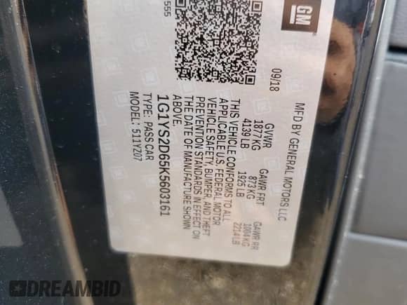 2019 Chevrolet Corvette Z06 2LZ с VIN 1G1YS2D65K5603161, выставлен на аукционе Copart как лот 50962845 с пробегом 4 648 миль миль и Списание • Salvage title. История ставок и продаж доступна на DreamBid. Изображение 14.