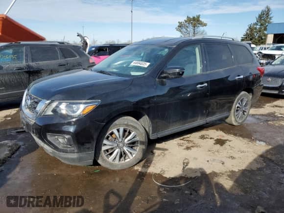 2018 Nissan Pathfinder SV with VIN 5N1DR2MM8JC659052, listed as a Copart auction lot 44694835 with 91,035 mi miles and Clean title. Bid and sale history available at DreamBid. Image 1.