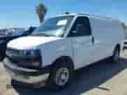 2024 Chevrolet Express Cargo with VIN 1GCWGAFP2R1279801, listed as a IAAI auction lot 42847246 with 11,611 mi miles and . Bid and sale history available at DreamBid. Image 2.
