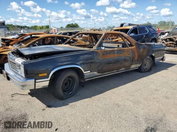 1987 Chevrolet El Camino with VIN 3GCCW80Z4HS908318, listed as a Copart auction lot 69823295 with Not provided miles and Salvage title. Bid and sale history available at DreamBid. Image 1.