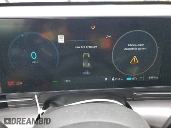 2024 Hyundai Kona SEL with VIN KM8HC3A67RU010590, listed as a Copart auction lot 57837925 with 3,494 mi miles and Salvage title. Bid and sale history available at DreamBid. Image 9.