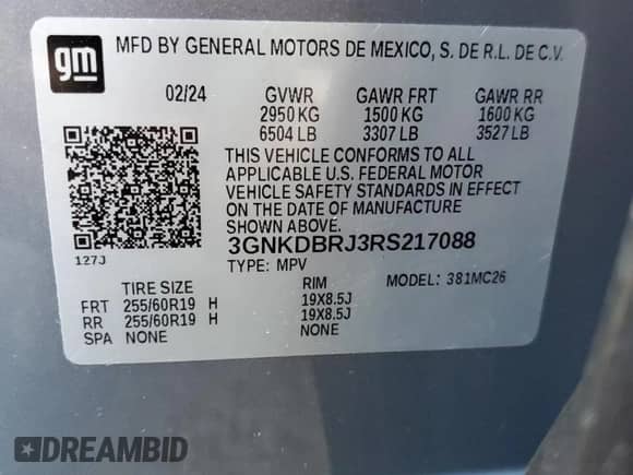 2024 Chevrolet Blazer EV eAWD LT with VIN 3GNKDBRJ3RS217088, listed as a Copart auction lot 48150655 with 1,777 mi miles and Salvage title. Bid and sale history available at DreamBid. Image 13.