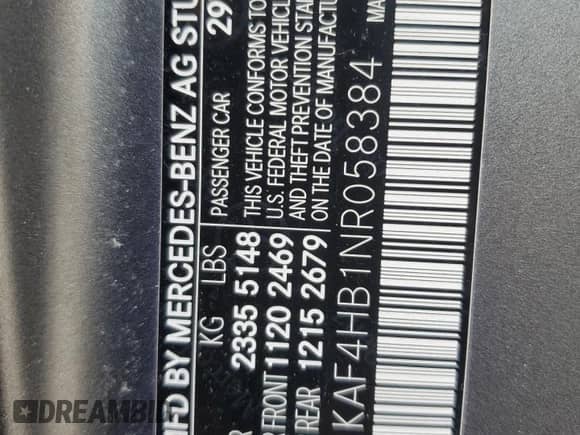 2022 Mercedes-Benz C 300 с VIN W1KAF4HB1NR058384, выставлен на аукционе Copart как лот 80257405 с пробегом 32 059 миль миль и На запчасти • Non repairable. История ставок и продаж доступна на DreamBid. Изображение 13.