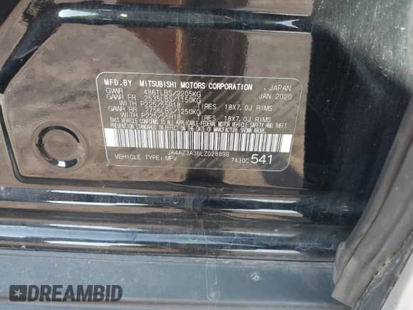 2020 Mitsubishi Outlander ES с VIN JA4AZ3A36LZ028898, выставлен на аукционе IAAI как лот 43184230 с пробегом 125 998 миль миль и . История ставок и продаж доступна на DreamBid. Изображение 9.