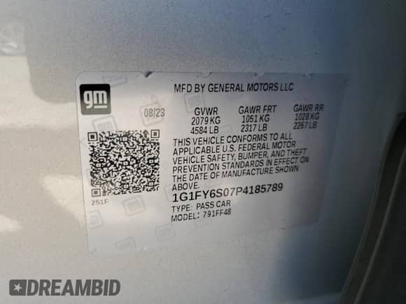 2023 Chevrolet Bolt EUV LT с VIN 1G1FY6S07P4185789, выставлен на аукционе Copart как лот 80166175 с пробегом 58 413 миль миль и Списание • Salvage title. История ставок и продаж доступна на DreamBid. Изображение 12.