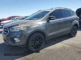 2017 Ford Escape Titanium with VIN 1FMCU9J98HUE57772, listed as a Copart auction lot 80327385 with 49,624 mi miles and Salvage title. Bid and sale history available at DreamBid. Image 1.