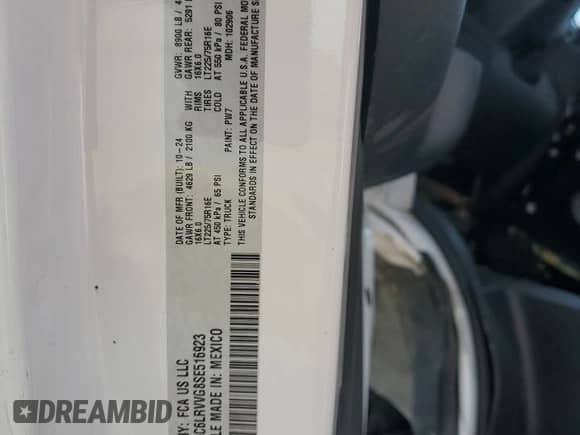 2025 Ram ProMaster Cargo Tradesman с VIN 3C6LRVVG8SE516923, выставлен на аукционе Copart как лот 66672125 с пробегом Не указан миль и Чистый • Clean title. История ставок и продаж доступна на DreamBid. Изображение 13.