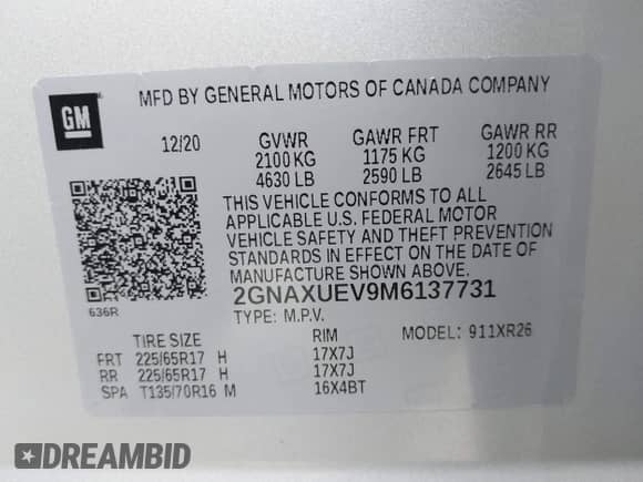 2021 Chevrolet Equinox LT с VIN 2GNAXUEV9M6137731, выставлен на аукционе IAAI как лот 38373029 с пробегом 41 083 миль миль и . История ставок и продаж доступна на DreamBid. Изображение 9.