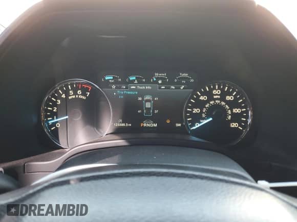 2019 Ford F-150 King Ranch with VIN 1FTEW1E40KFA14499, listed as a Copart auction lot 84593335 with 123,399 mi miles and Salvage title. Bid and sale history available at DreamBid. Image 9.
