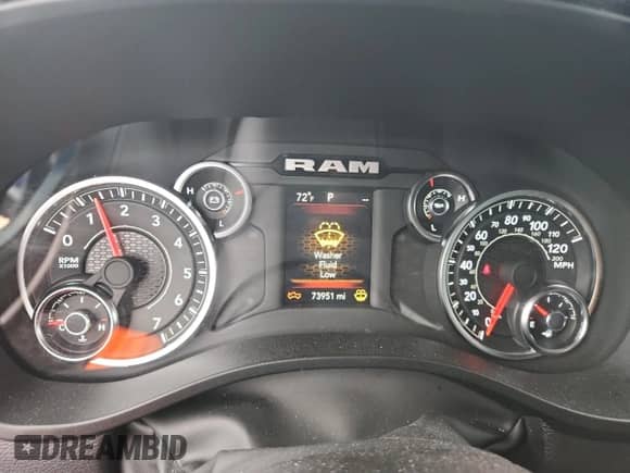 2023 Ram 1500 Tradesman with VIN 1C6SRFGT5PN639142, listed as a Copart auction lot 68443405 with 73,951 mi miles and Salvage title. Bid and sale history available at DreamBid. Image 9.