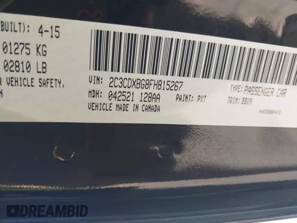 2015 Dodge Charger SE with VIN 2C3CDXBG8FH815267, listed as a IAAI auction lot 43220231 with 101,540 mi miles and . Bid and sale history available at DreamBid. Image 9.