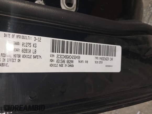 2012 Dodge Charger SE с VIN 2C3CDXBG0CH232459, выставлен на аукционе IAAI как лот 43288359 с пробегом 145 260 миль миль и . История ставок и продаж доступна на DreamBid. Изображение 9.