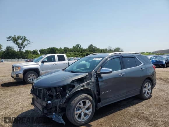 2019 Chevrolet Equinox Premier с VIN 3GNAXXEV6KS672144, выставлен на аукционе Copart как лот 66641105 с пробегом 62 863 миль миль и Списание • Salvage title. История ставок и продаж доступна на DreamBid. Изображение 1.