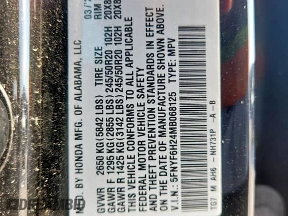 2021 Honda Pilot Special Edition с VIN 5FNYF6H24MB068125, выставлен на аукционе Copart как лот 70282125 с пробегом 78 005 миль миль и Чистый • Clean title. История ставок и продаж доступна на DreamBid. Изображение 13.