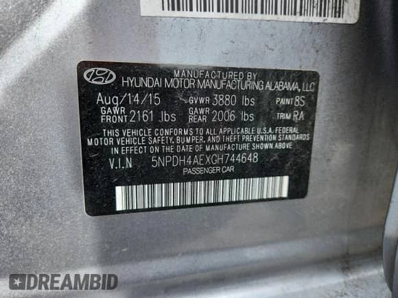 2016 Hyundai Elantra SE с VIN 5NPDH4AEXGH744648, выставлен на аукционе Copart как лот 83817645 с пробегом 118 178 миль миль и Списание • Salvage title. История ставок и продаж доступна на DreamBid. Изображение 12.