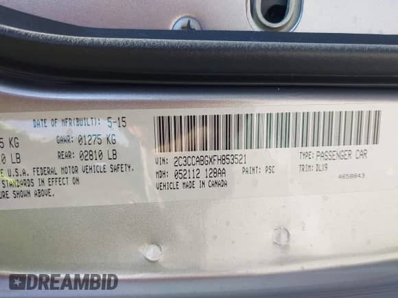 2015 Chrysler 300 S с VIN 2C3CCABGXFH853521, выставлен на аукционе IAAI как лот 42683181 с пробегом 138 085 миль миль и . История ставок и продаж доступна на DreamBid. Изображение 9.