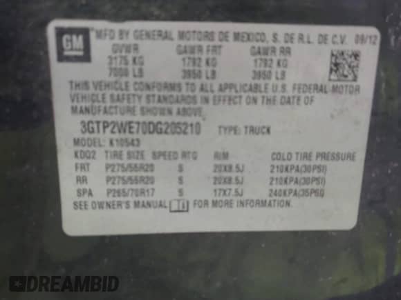 2013 GMC Sierra 1500 SLT с VIN 3GTP2WE70DG205210, выставлен на аукционе IAAI как лот 41107618 с пробегом 166 354 миль миль и . История ставок и продаж доступна на DreamBid. Изображение 9.