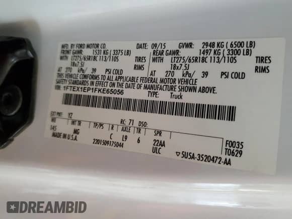 2015 Ford F-150 XLT z VIN 1FTEX1EP1FKE65056, wystawiony jako Copart lot #70015405 z przebiegiem 189 723 mil mil oraz Szkoda całkowita • Salvage title. Historia ofert i sprzedaży dostępna na DreamBid. Obrazek 12.