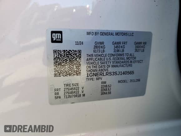 2025 Chevrolet Traverse FWD RS z VIN 1GNERLRS3SJ140565, wystawiony jako Copart lot #47949715 z przebiegiem 53 mil mil oraz Szkoda całkowita • Salvage title. Historia ofert i sprzedaży dostępna na DreamBid. Obrazek 13.