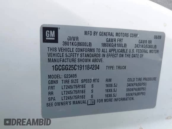 2009 Chevrolet Express Cargo с VIN 1GCGG25C191184204, выставлен на аукционе IAAI как лот 42549573 с пробегом 258 740 миль миль и . История ставок и продаж доступна на DreamBid. Изображение 9.