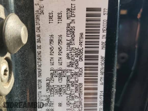 2023 Toyota Tacoma SR с VIN 3TMCZ5AN1PM589920, выставлен на аукционе Copart как лот 81328205 с пробегом 67 306 миль миль и Списание • Salvage title. История ставок и продаж доступна на DreamBid. Изображение 12.