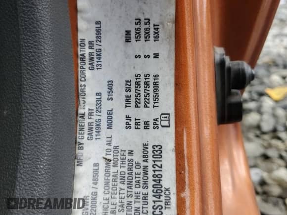 2004 Chevrolet Colorado LS ZQ8 с VIN 1GCCS146048121033, выставлен на аукционе Copart как лот 71026285 с пробегом Не указан миль и Списание • Salvage title. История ставок и продаж доступна на DreamBid. Изображение 12.