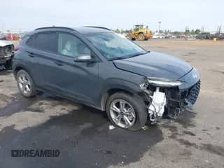 2023 Hyundai Kona SEL with VIN KM8K6CAB5PU987671, listed as a IAAI auction lot 43259612 with 13,391 mi miles and . Bid and sale history available at DreamBid. Image 1.
