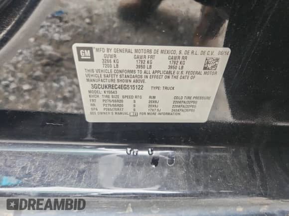 2014 Chevrolet Silverado 1500 LT z VIN 3GCUKREC4EG515122, wystawiony jako Copart lot #81769405 z przebiegiem 247 745 mil mil oraz Szkoda całkowita • Salvage title. Historia ofert i sprzedaży dostępna na DreamBid. Obrazek 12.