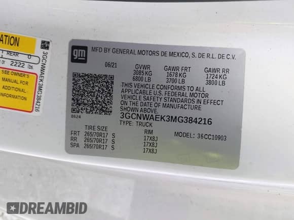 2021 Chevrolet Silverado 1500 Work Truck с VIN 3GCNWAEK3MG384216, выставлен на аукционе IAAI как лот 42674277 с пробегом 90 698 миль миль и . История ставок и продаж доступна на DreamBid. Изображение 9.